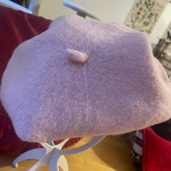 Soft Pink Felt Cherry Beret - Picture 3 of 3